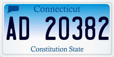 CT license plate AD20382