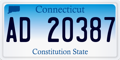 CT license plate AD20387