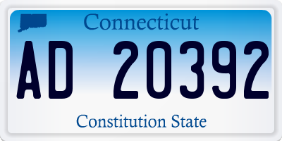 CT license plate AD20392