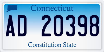 CT license plate AD20398
