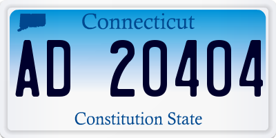 CT license plate AD20404