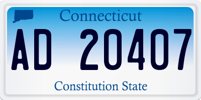 CT license plate AD20407