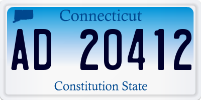 CT license plate AD20412