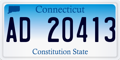 CT license plate AD20413