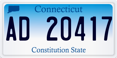 CT license plate AD20417