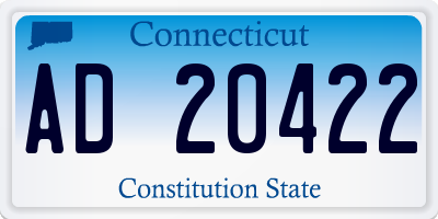 CT license plate AD20422