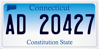 CT license plate AD20427