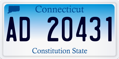 CT license plate AD20431