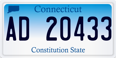 CT license plate AD20433