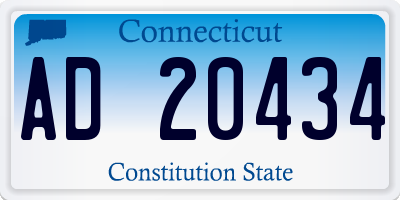 CT license plate AD20434