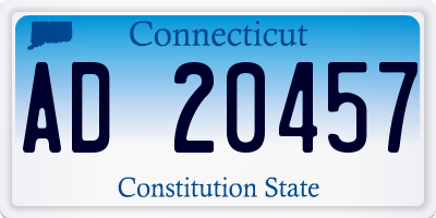 CT license plate AD20457
