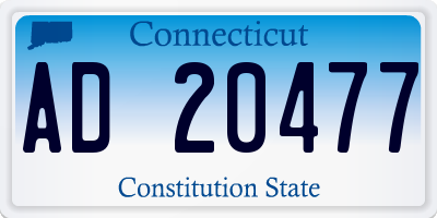 CT license plate AD20477
