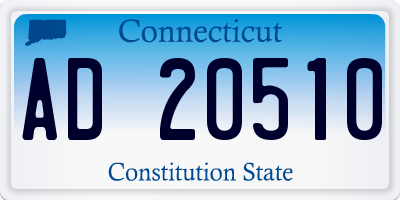 CT license plate AD20510