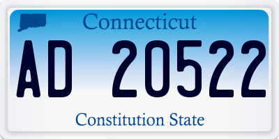 CT license plate AD20522