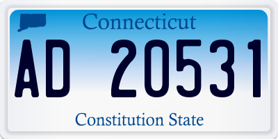 CT license plate AD20531