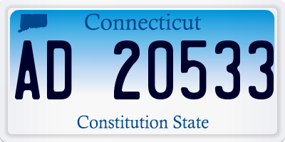 CT license plate AD20533