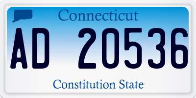 CT license plate AD20536