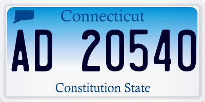 CT license plate AD20540