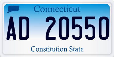 CT license plate AD20550