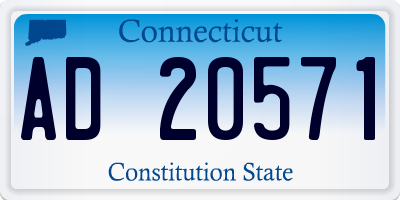CT license plate AD20571