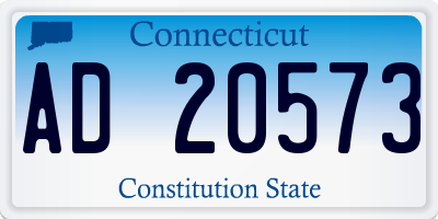 CT license plate AD20573