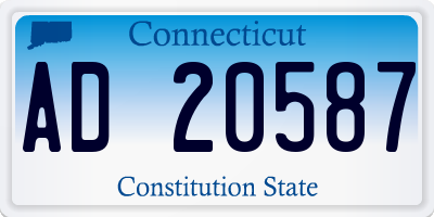 CT license plate AD20587