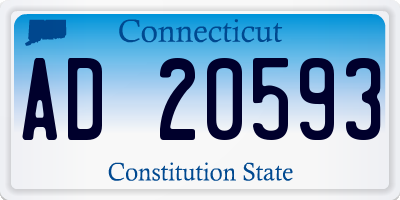 CT license plate AD20593