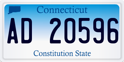 CT license plate AD20596