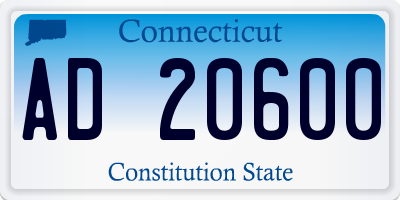 CT license plate AD20600