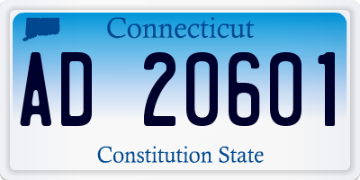 CT license plate AD20601