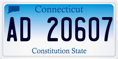 CT license plate AD20607