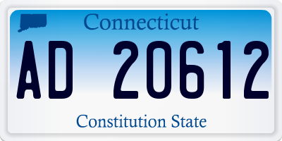 CT license plate AD20612