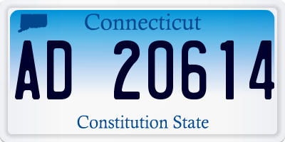 CT license plate AD20614