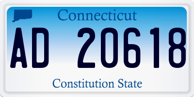 CT license plate AD20618