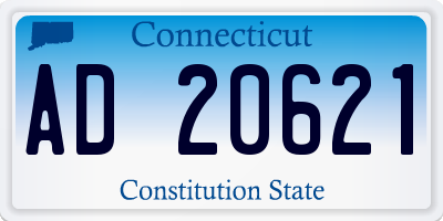 CT license plate AD20621