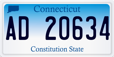 CT license plate AD20634