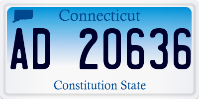 CT license plate AD20636