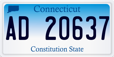 CT license plate AD20637
