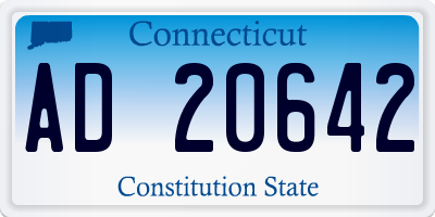 CT license plate AD20642