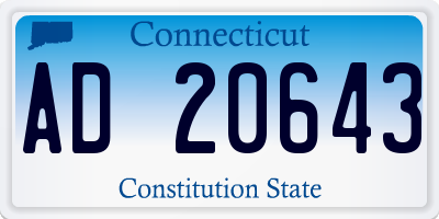 CT license plate AD20643