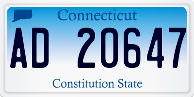 CT license plate AD20647