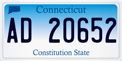 CT license plate AD20652