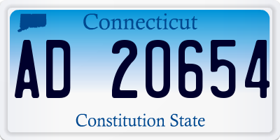 CT license plate AD20654