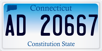 CT license plate AD20667