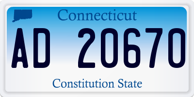 CT license plate AD20670