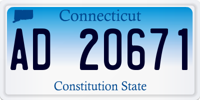CT license plate AD20671