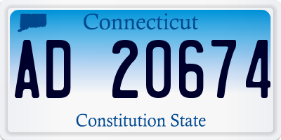 CT license plate AD20674