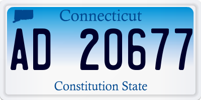 CT license plate AD20677