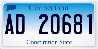 CT license plate AD20681
