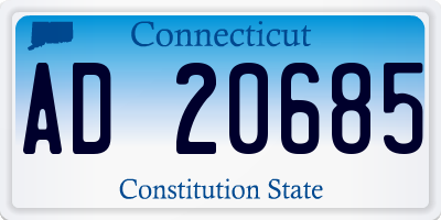 CT license plate AD20685